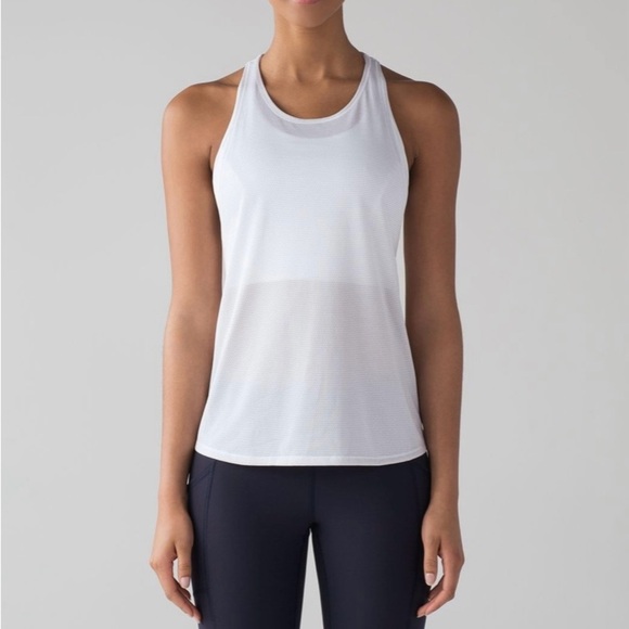 Lululemon Pushing Limits Tank White Size 4 W1ADJS - Picture 1 of 7